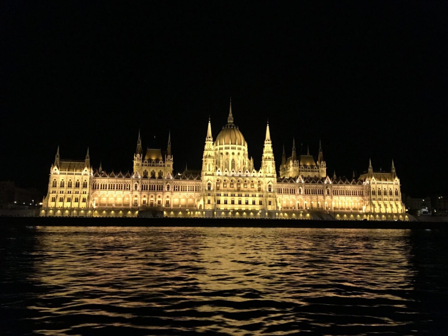 glowing budapest palace