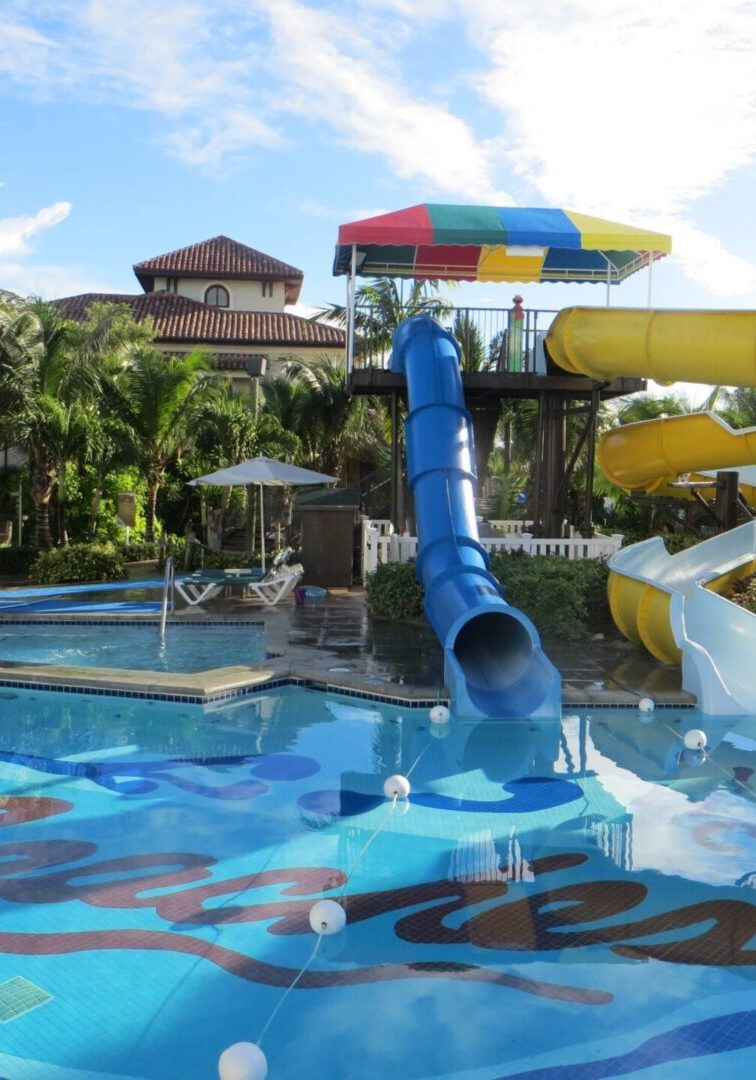resort pool side slides